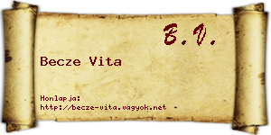 Becze Vita névjegykártya
